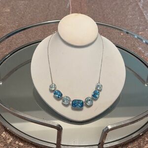 Touchstone Crystal by Swarovski - Aquamarine and Crystal Necklace